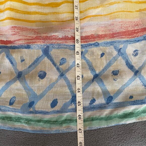 Vtg 80s 90s Two Potato Artsy A Line Midi Dress M Petite Sheer NOS Coastal Pastel - Picture 13 of 16